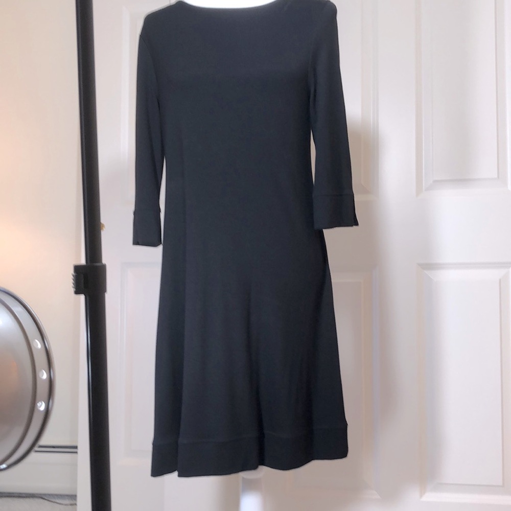 Silky Knit Dress with 3/4 Sleeves